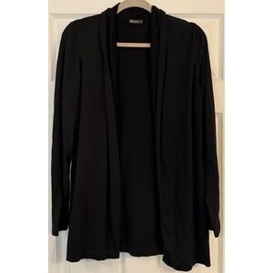 J. Mclaughlin Cardigan Sweater Size M Black Open Front Modal Blend Business Casu